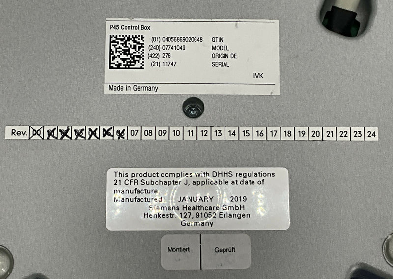 CONTROL BOX (07741049/7741049) SIEMENS