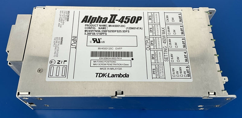 ALPHA II-450P POWER SUPPLY (MV4500120C/125N0147A ) TDK-LAMBDA