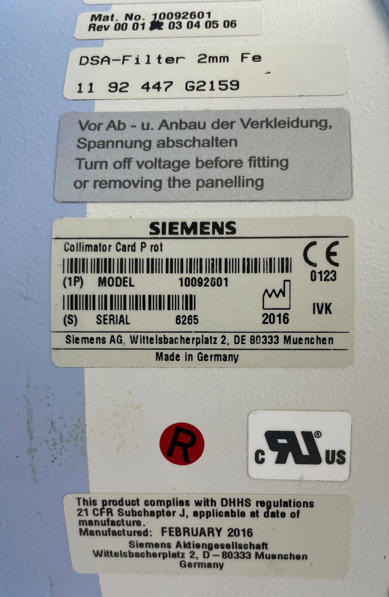 COLLIMATOR CARD P-ROT (10092601/10092001) SIEMENS