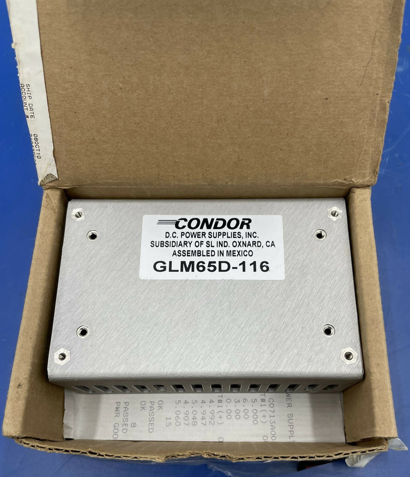 CONDOR POWER SUPPLY AC/DC ROHS (5122505/GLM65d-116)GE