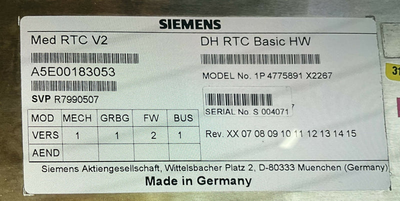 DH RTC PCB ASM (04776972/04775891/04775925) SIEMENS