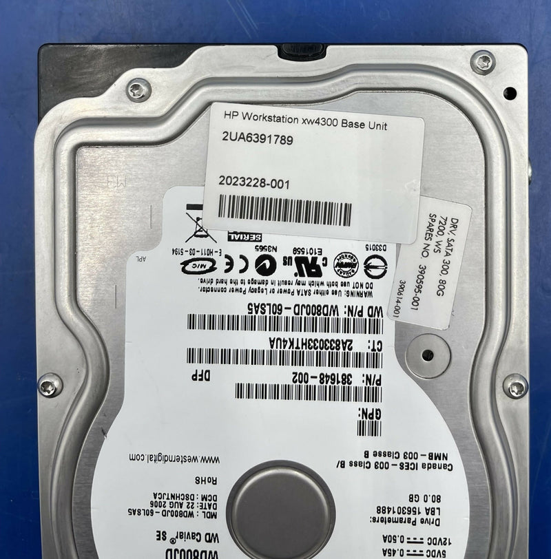 DRV, SATA 300, 80GB WD800JD HP Workstation xw4300 Base Unit (390595-001/2023228-001) GE