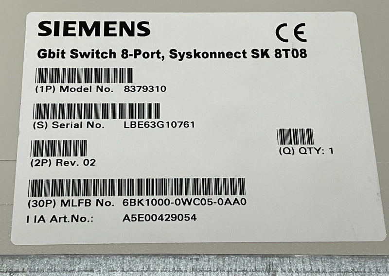 DUAL IRS 1 GBit SWITCH 8 PORT (8379310/S-8180T) SIEMENS