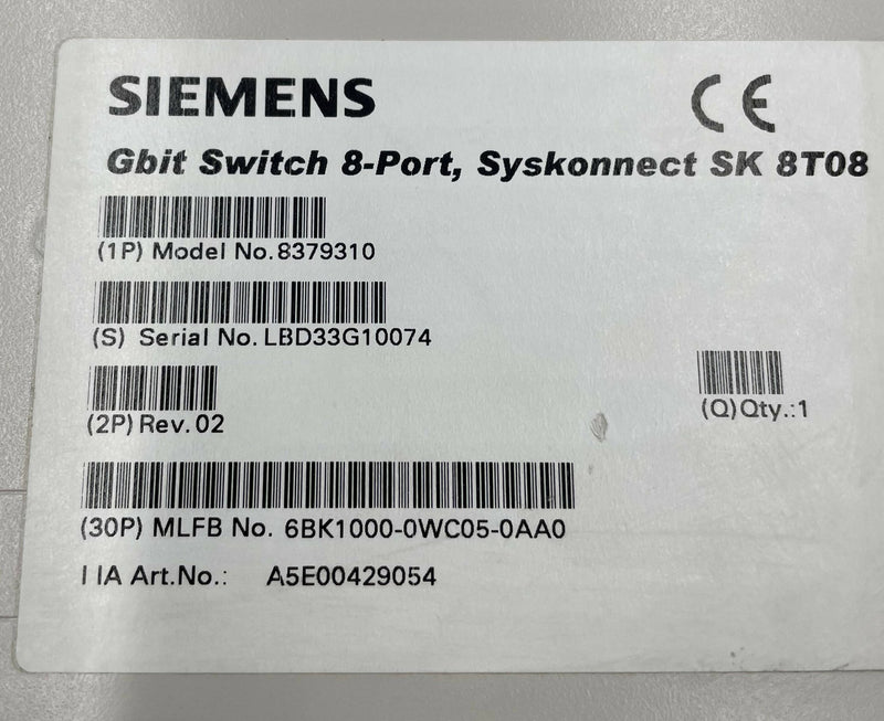 IRS1 1GBit 8 PORT SWITCH (8379310/S-8180T) SIEMENS