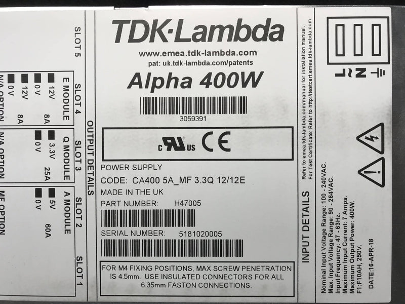 NEW Power Supply Alpha 400W (3059391)Siemens