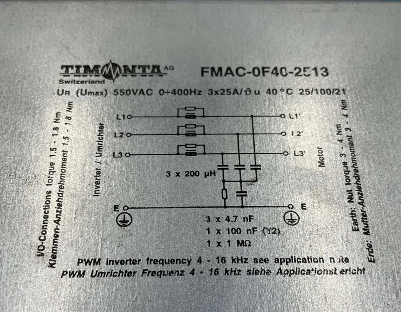 NOISE FILTER Z302 (03086824/FMAC-0F40-2513) Siemens