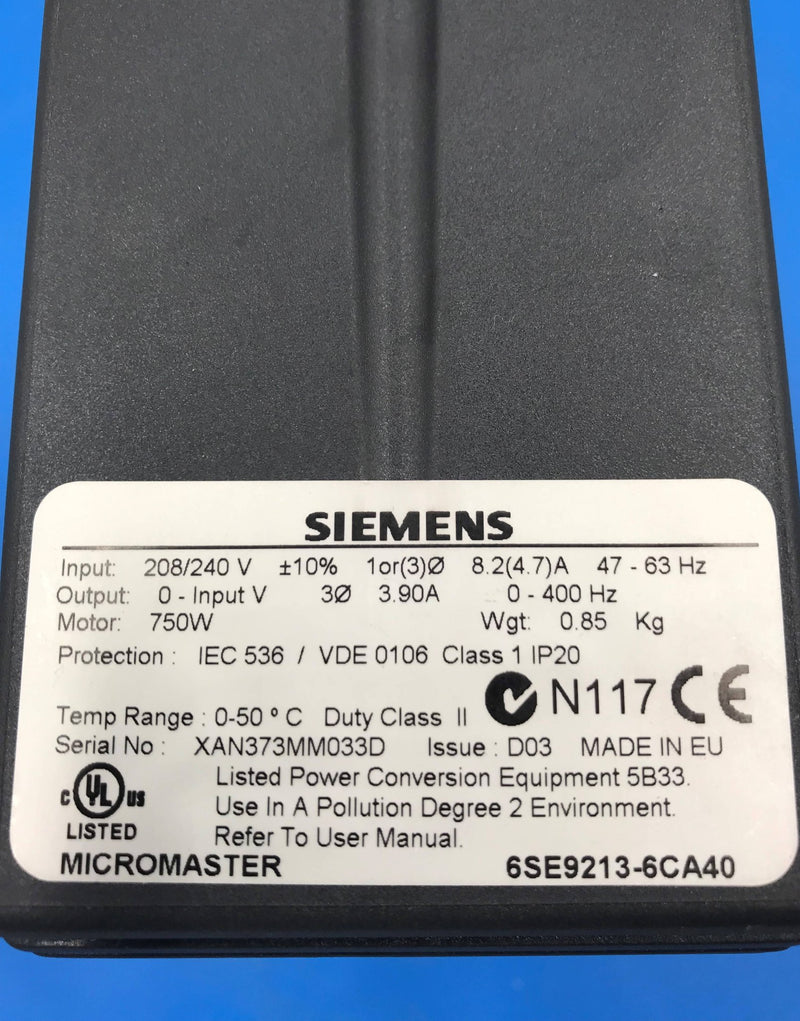 POWER CONVERTER/FREQ NVERTER (6SE9213 CA40) Siemens