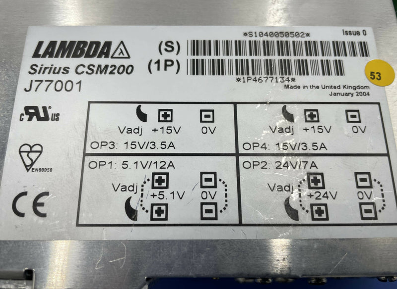 POWER SUPPLY CSM200/J77001 (4677134) SIEMENS/LAMBDA