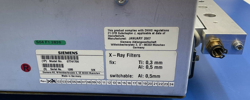 TUBE COLLIMATOR (07741700/7741700) SIEMENS