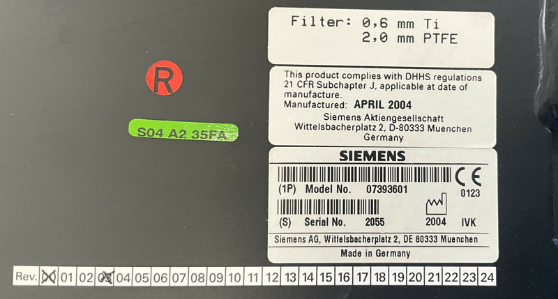 TUBE COLLIMATOR P30 (07373601/7393601) SIEMENS