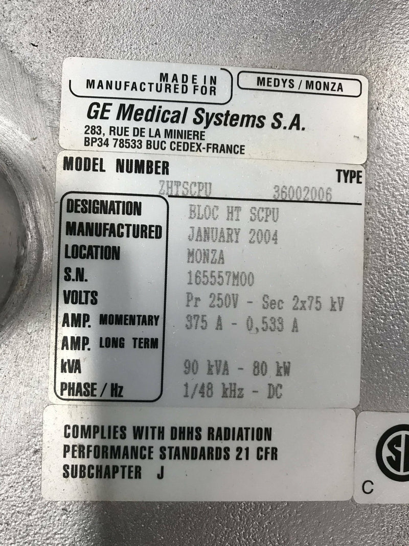 ZHTSCPU High Voltage Tank (36002006/2219639) GE